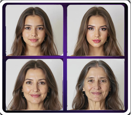 AI age progression vs. age changer — before/after comparison